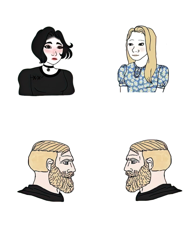 Boys Vs Girls Wojak Doomer Trad Girl