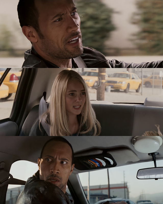 The Rock Driving Car