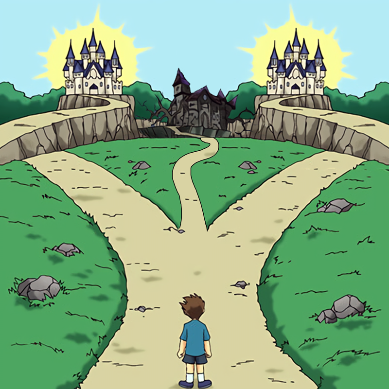 Dramatic Crossroad Roads